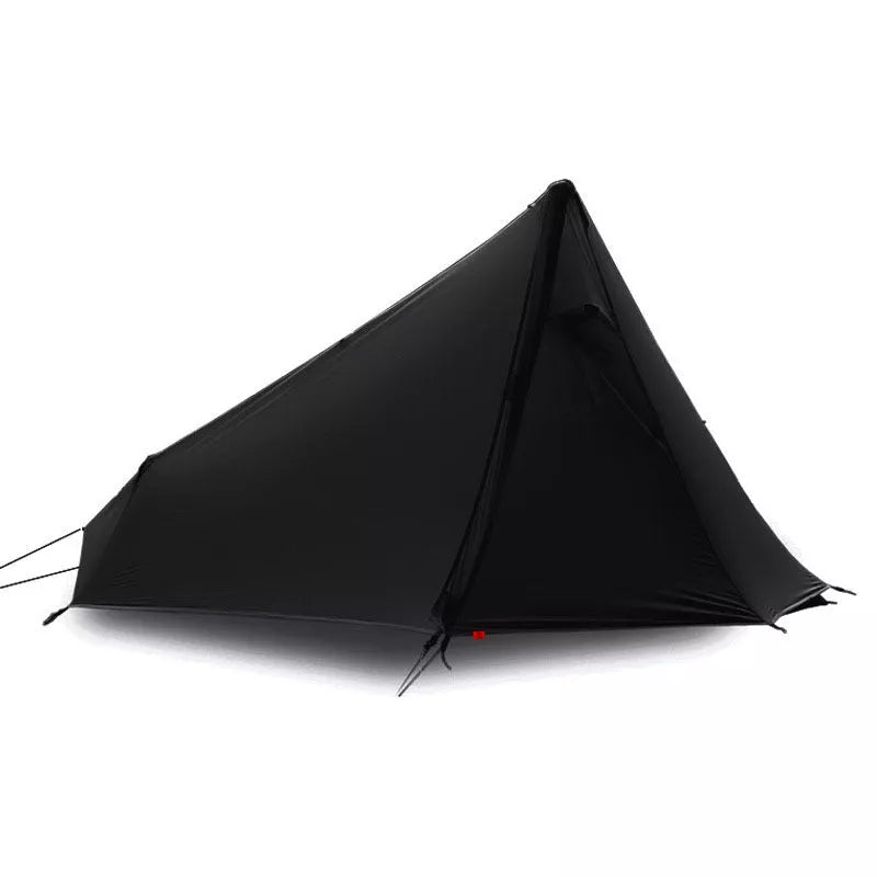 Single-side silicone-coated single-person rodless tent for outdoor camping
