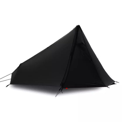 Single-side silicone-coated single-person rodless tent for outdoor camping