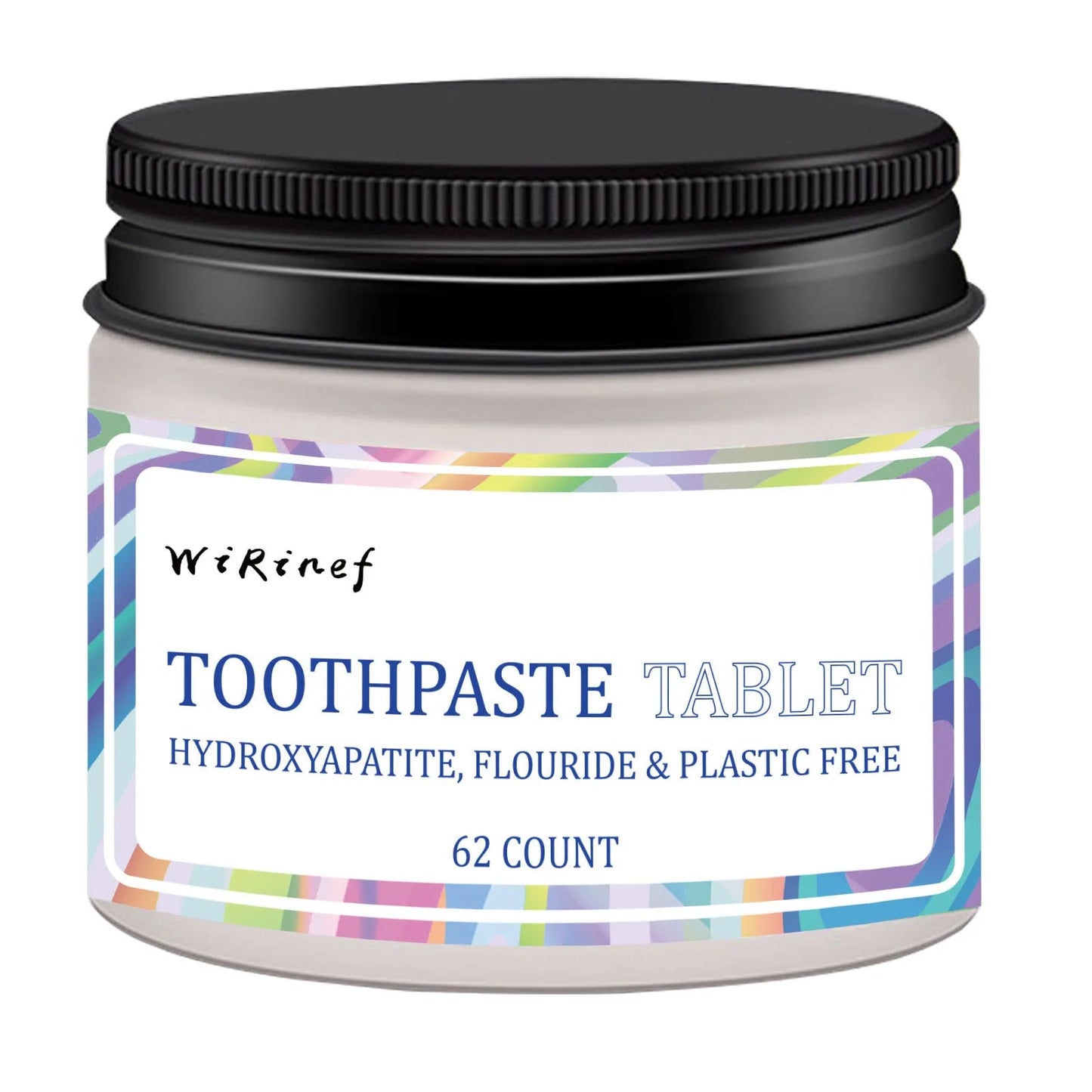 62 solid toothpaste tablets in a container for portable oral hygiene, mint flavour, TP19 variant