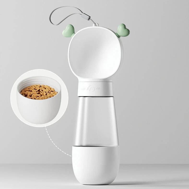 Go Out Water Cup portable dog drinking bottle with wide opening and twist-turn mechanism in cloud white colour