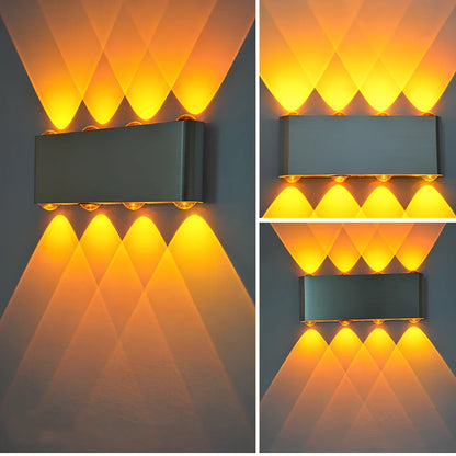 Modern 180cm LED corridor lamp in silver with warm white light on wall