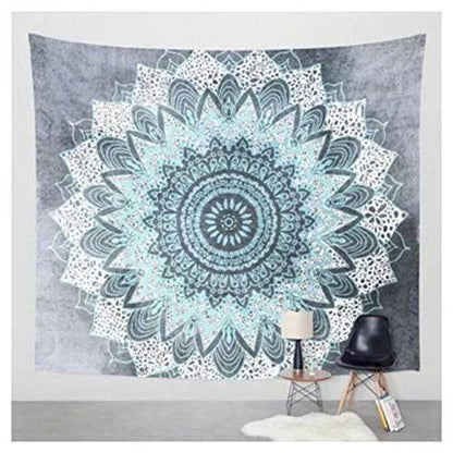 3D digital printing polyester elephant mandala tapestry in vibrant colors