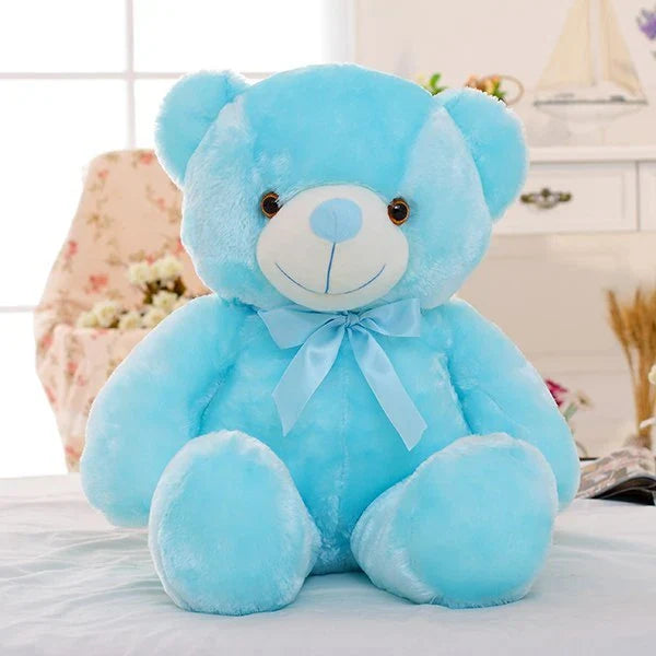 Illuminating LED Teddy Bear Plush Toy with color-changing lights, perfect for cozy ambiance and festive decor
