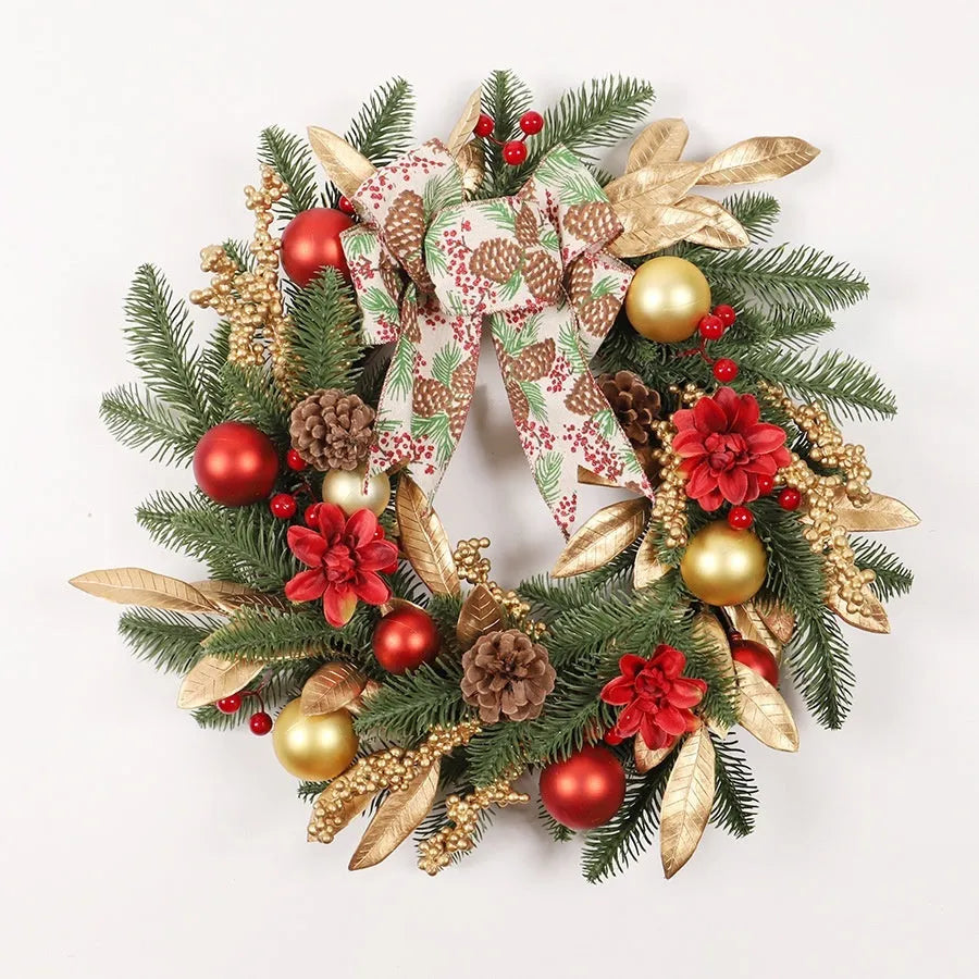 Upside down Christmas garland ornament in American country style, showing plastic construction and optional integrated lights.