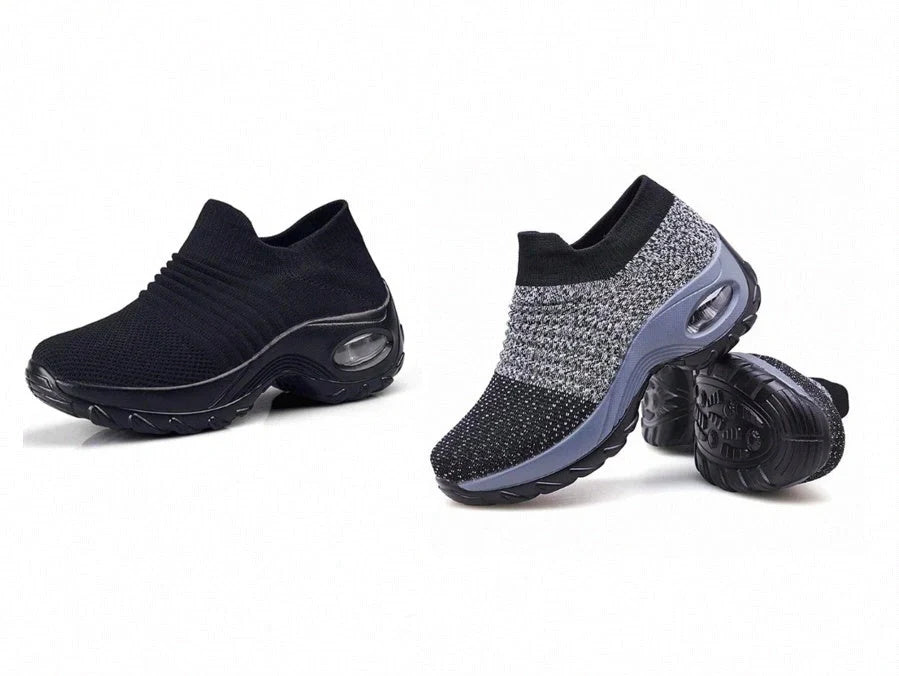 Stylish and comfortable dancing shoes with mesh upper, wedge heel, and waterproof platform