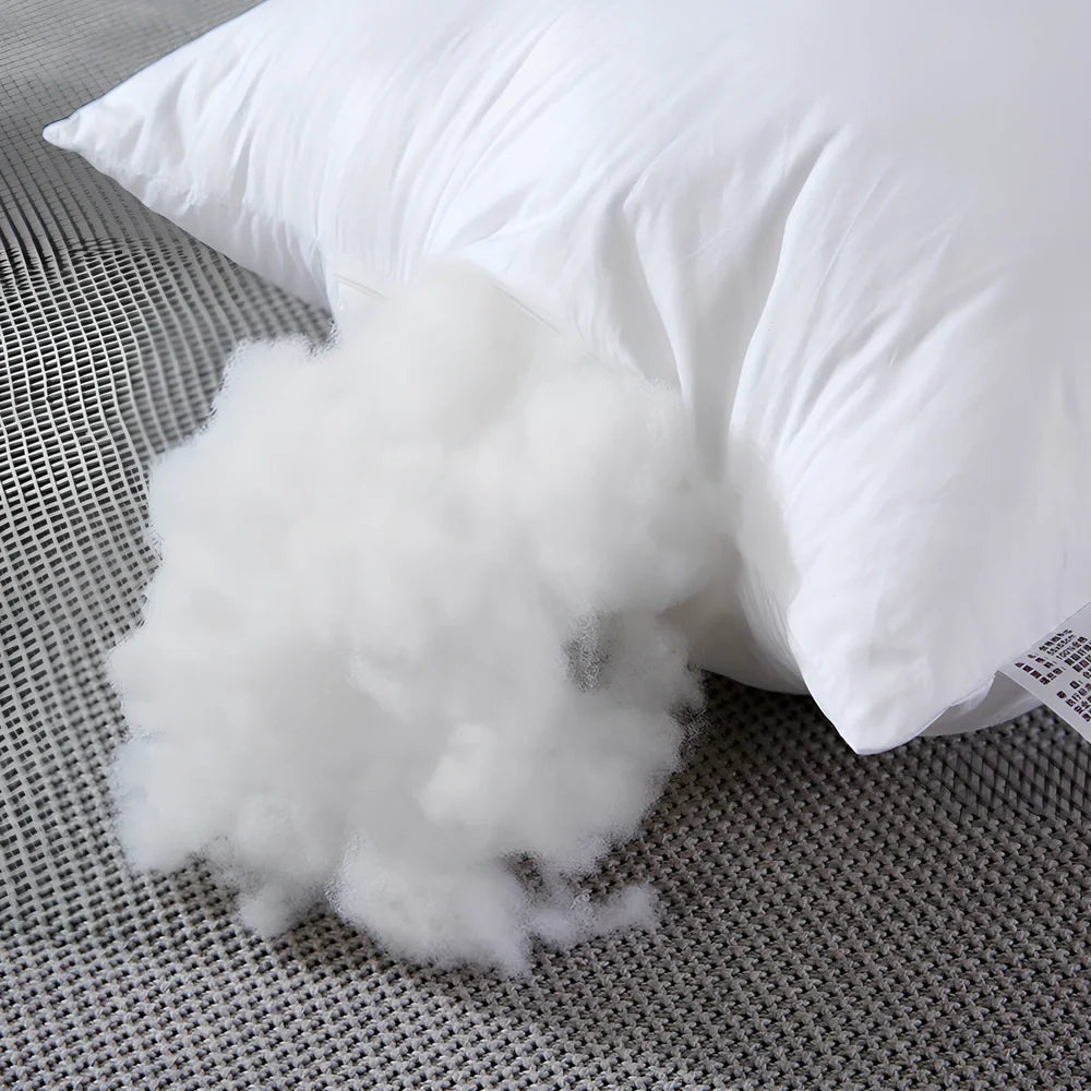 White cotton throw pillow with detachable cover in 18-inch square size with weather-resistant properties