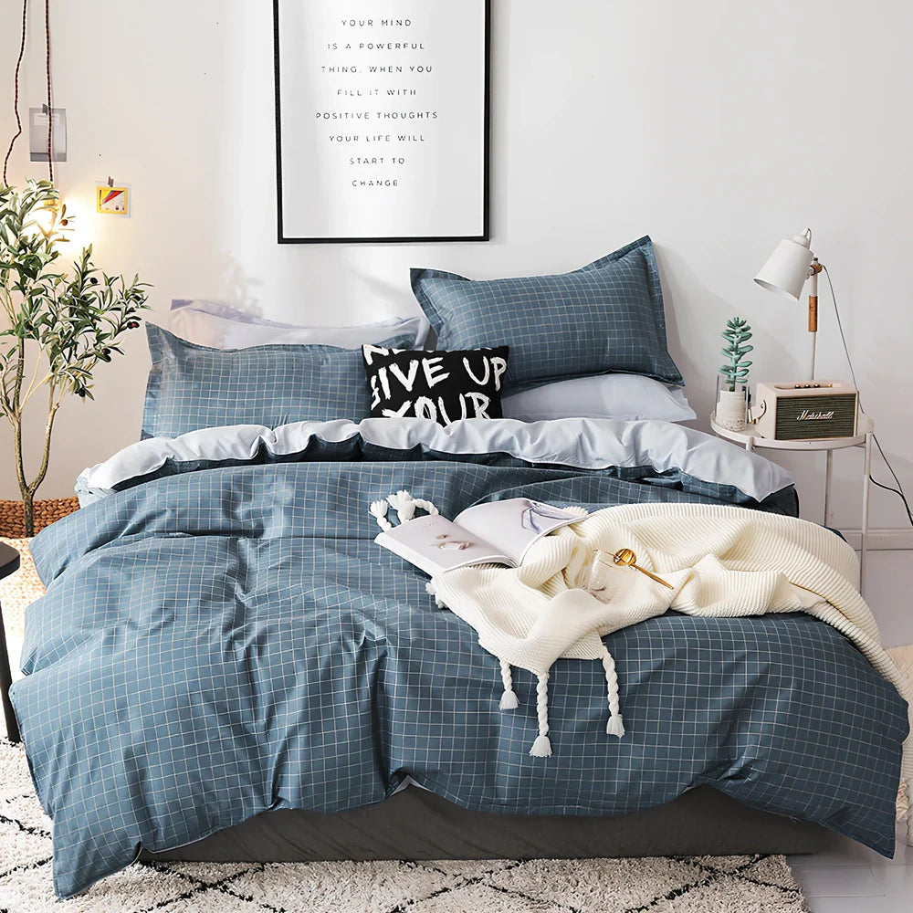 Pink polyester bedding set with twill weave duvet cover, pillowcases, and deep pocket fitted sheet in UK sizes