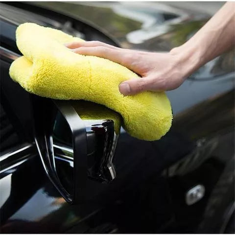 Two-color double-sided car wash towel for scratch-free cleaning, available in multiple sizes