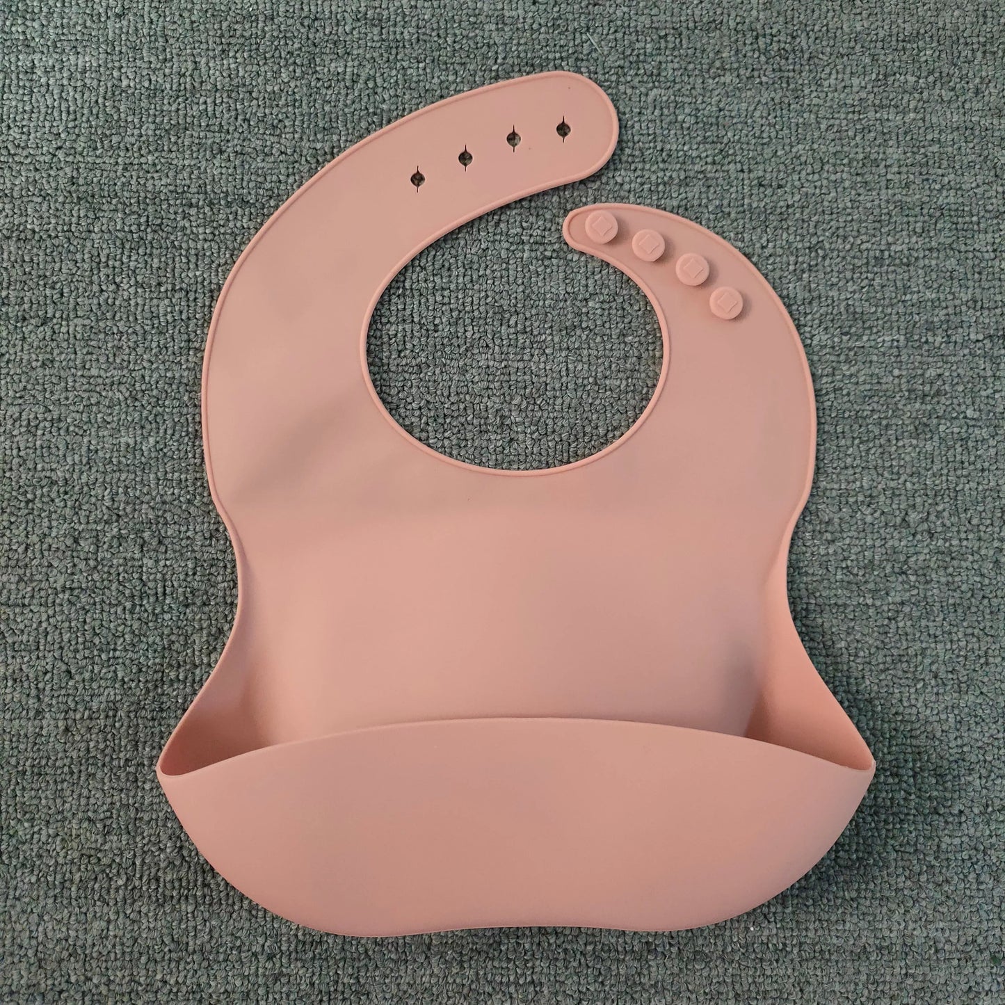 Soft waterproof silicone baby bib with food catcher in various colors