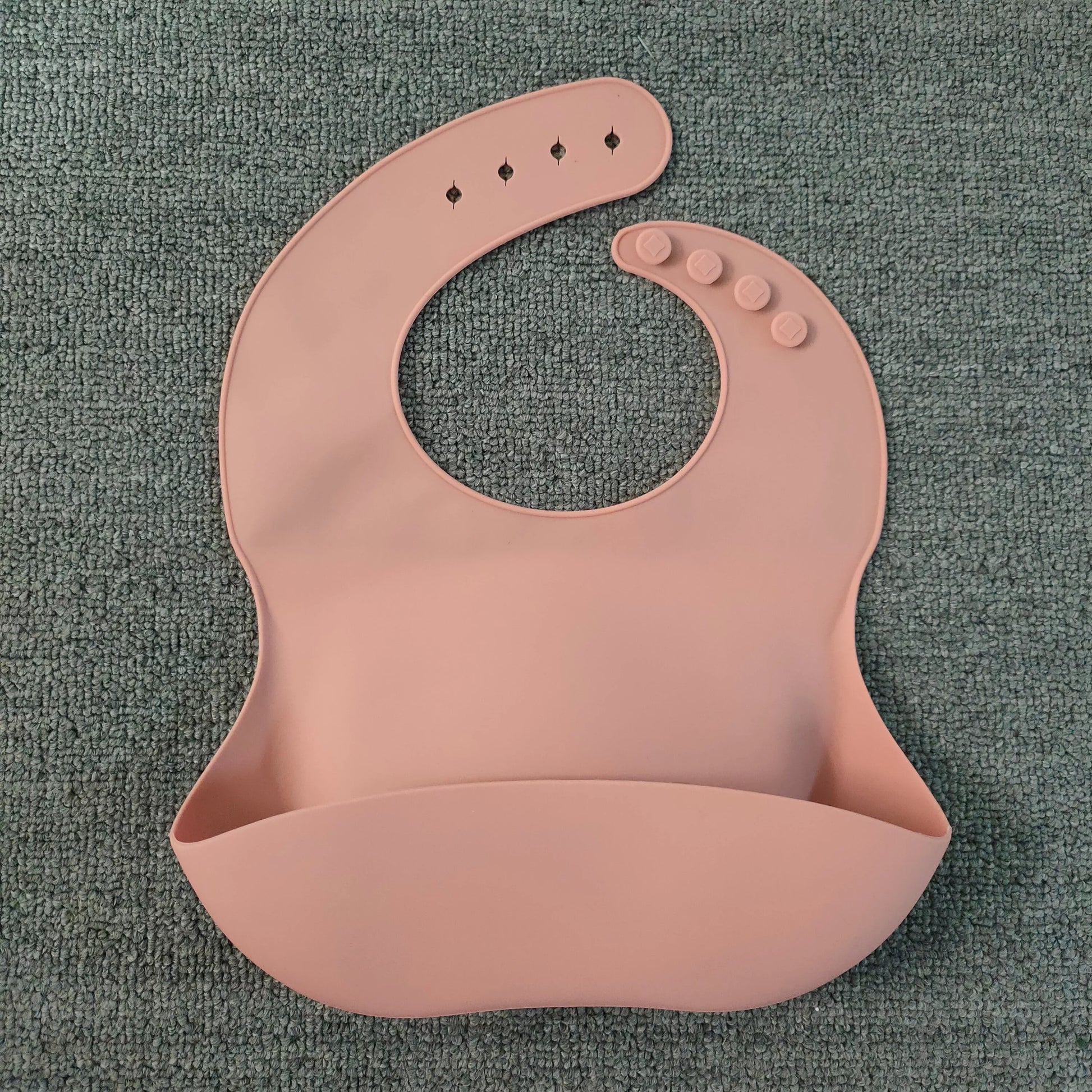 Soft waterproof silicone baby bib with food catcher in various colors