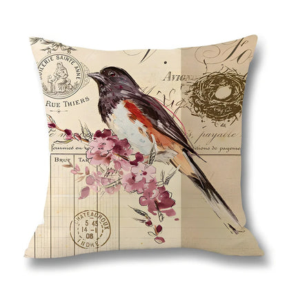 45x45cm printed linen throw pillow cover with temperature regulating properties