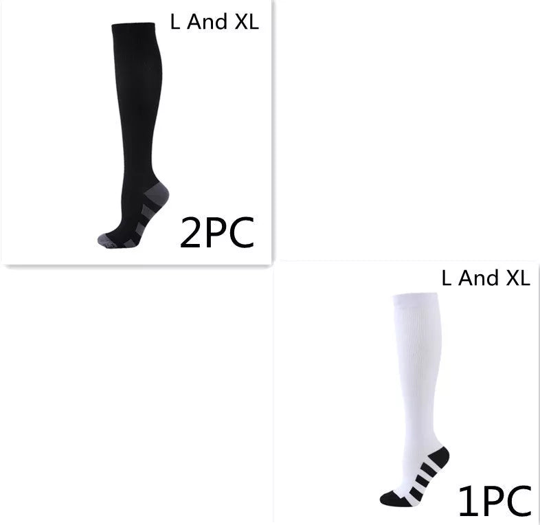 Athletic compression socks with three-bar design for men and women