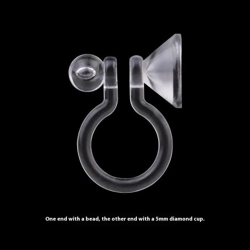 Transparent U-shaped plastic resin ear clip converter for stud earrings, unisex, single piece