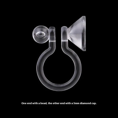 Transparent U-shaped plastic resin ear clip converter for stud earrings, unisex, single piece