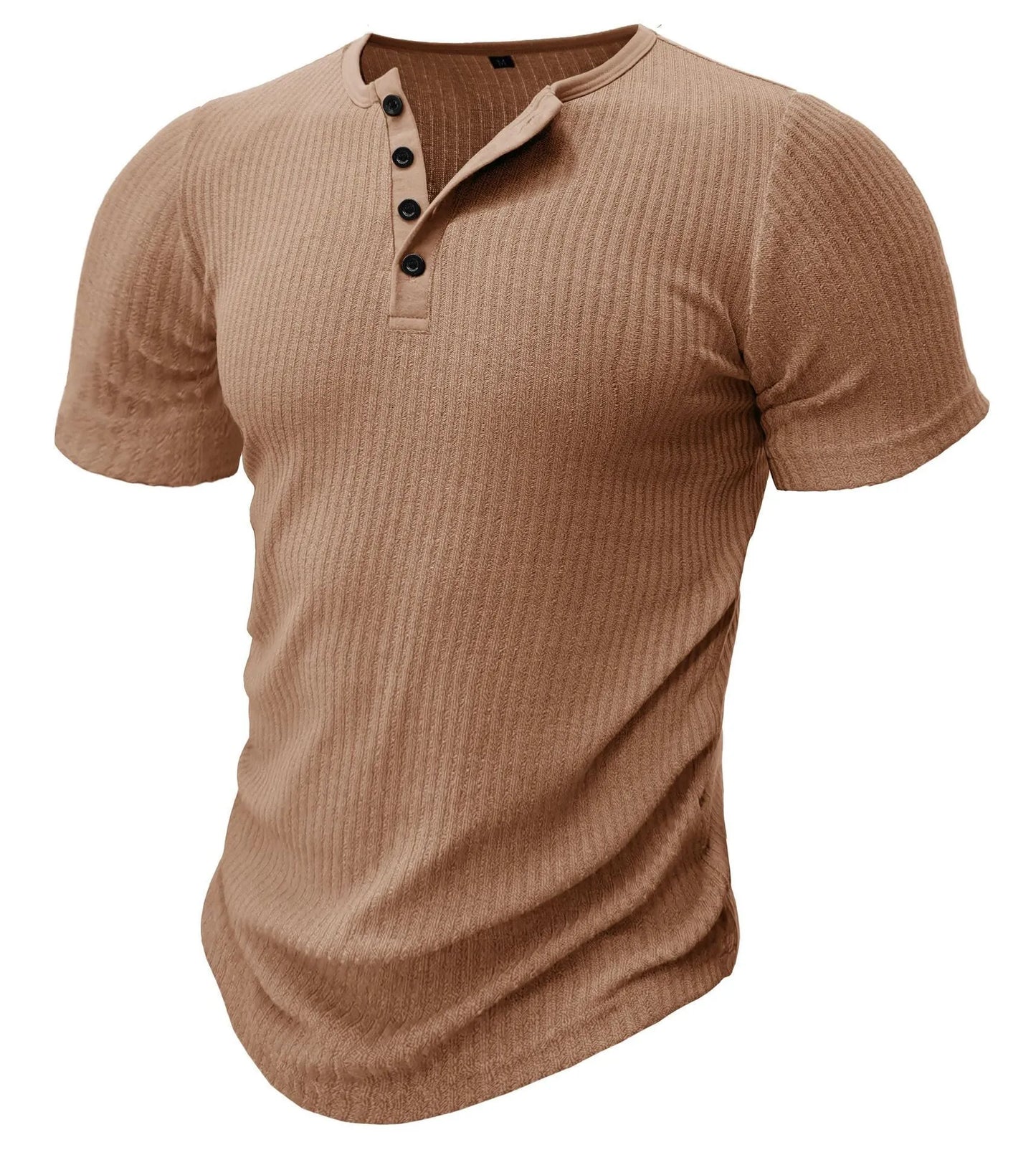 Slim-fitting solid colour sports T-shirt for men on a grey background.