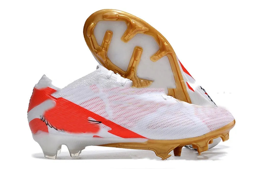 Men's knitted football shoes with air cushion and FG rubber studs on natural grass
