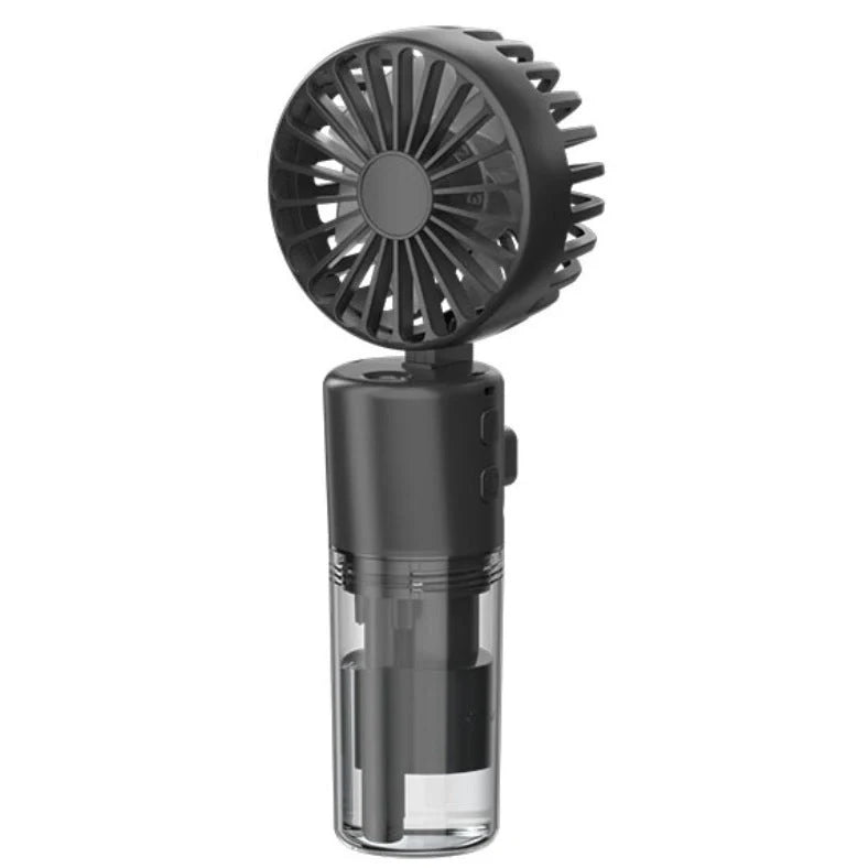 F7 clip spray fan in black colour showing clip attachment and mist spray function