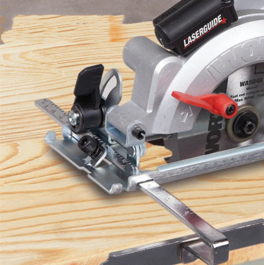 Home WX427 circular saw tool with parallel guide ruler and vacuum adapter on workbench