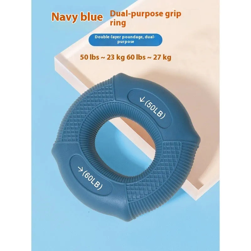 Silicone spring grip strength tester, portable hand exerciser for fitness equipment with 20-80 pound options