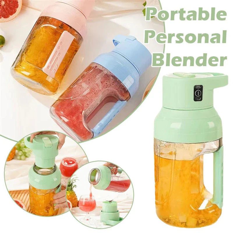 Portable Electric Juicer with Double-Handled Design, Large 50oz Capacity, and USB Charging for On-the-Go Convenience