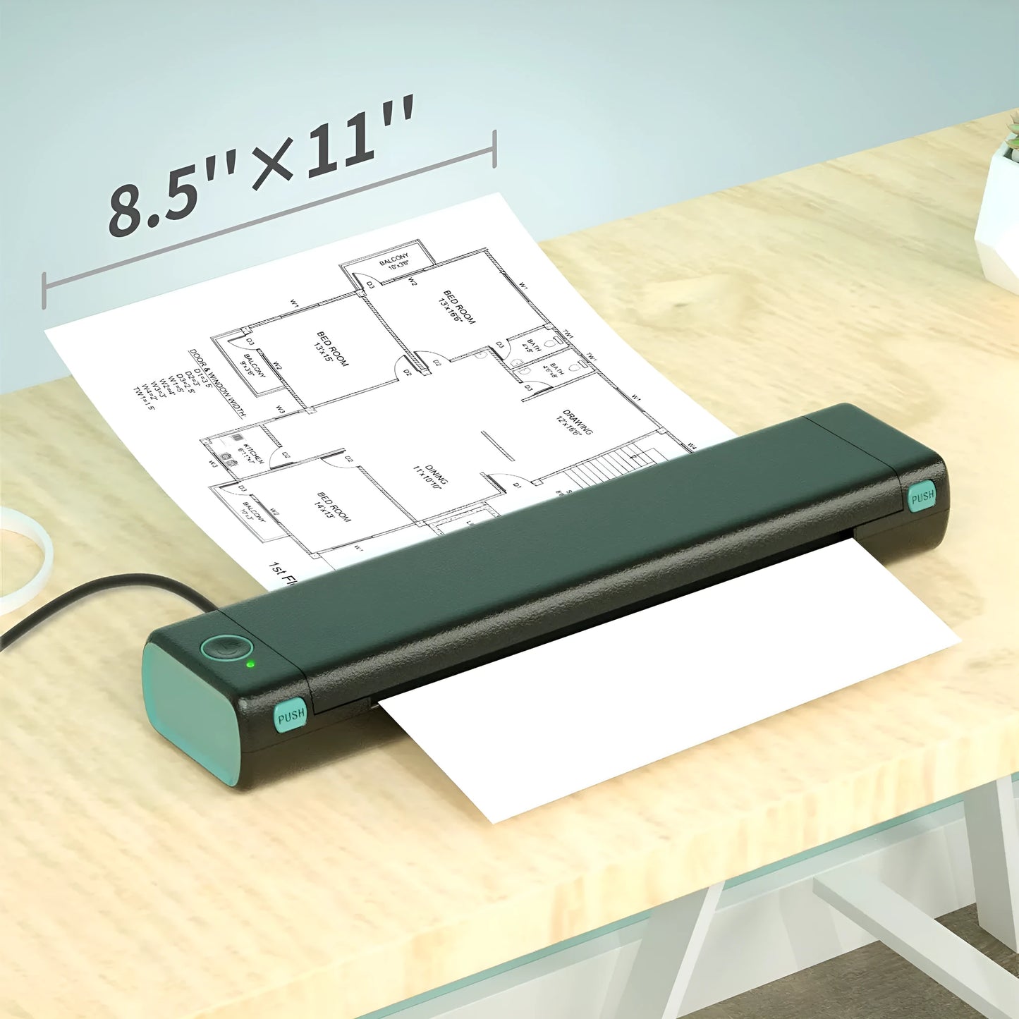 Phomemo M08F A4 portable wireless thermal printer in compact design with multiple colour options