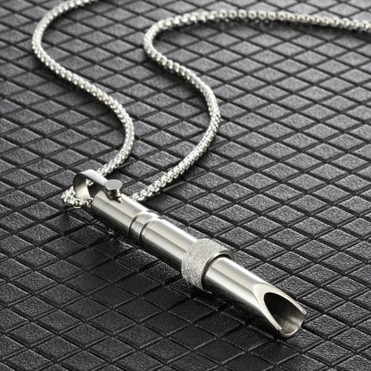 Premium Stainless Steel Meditation Necklace with Breathing Spinner and Braille Engraving for Anxiety and Stress Relief