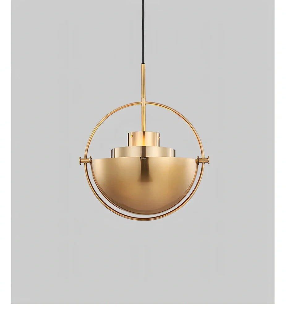 Half circle zinc alloy chandelier with LED light in gold finish for bedroom illumination