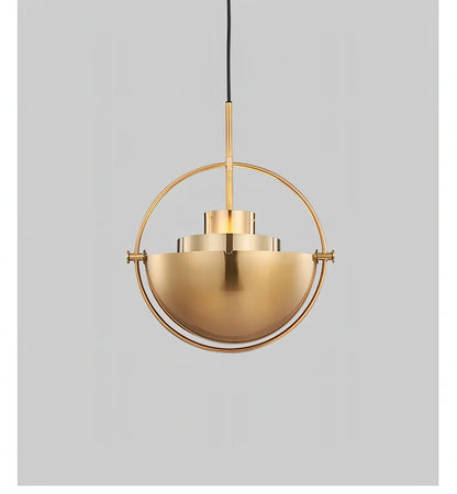 Half circle zinc alloy chandelier with LED light in gold finish for bedroom illumination