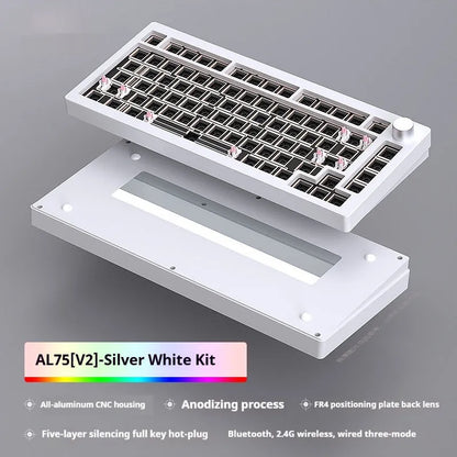 Heiji Snake aluminium mechanical keyboard DIY kit with keycaps and tools on a desk.