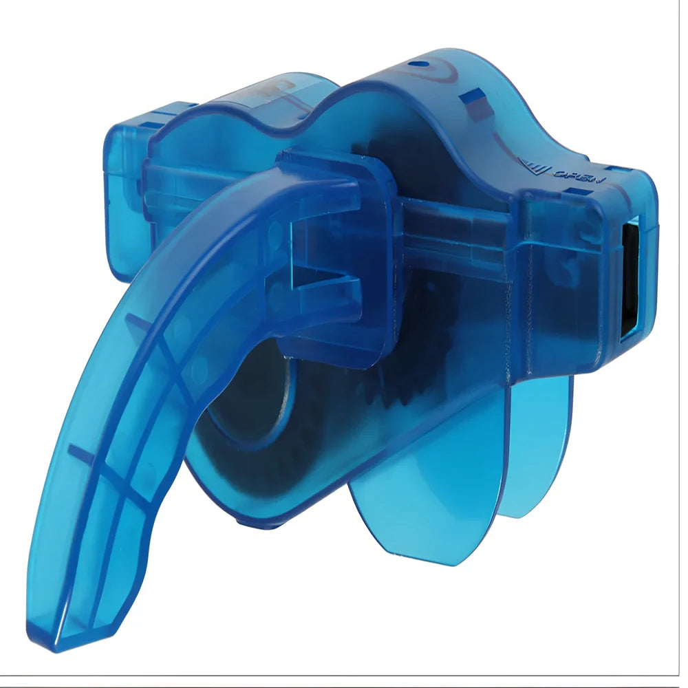 Bicycle cleaning tool set with chain washer, large brush and small brush in plastic construction