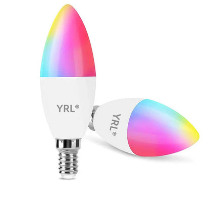 Smart WiFi RGBCW dimmable LED bulb with voice control for home lighting and decor