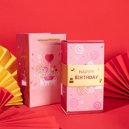 DIY folding paper surprise gift box with bouncing boxes for birthdays and holidays