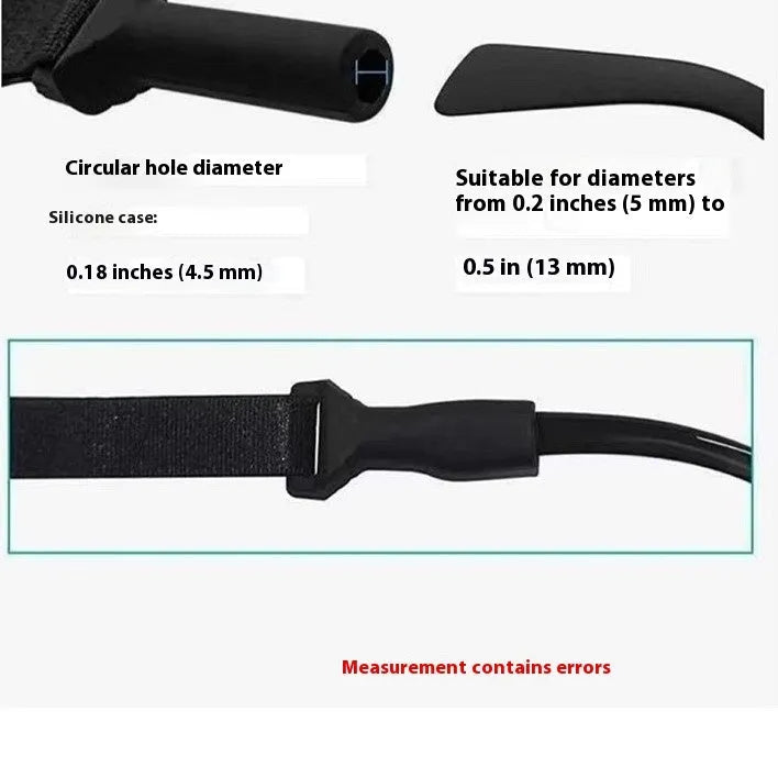 Black adjustable glasses cord strap with silicone earpiece tips shown in adult and children's styles