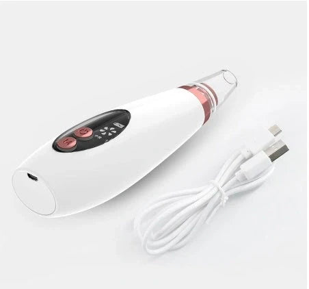 Microcrystalline Blackhead Remover with USB charging cable on white background