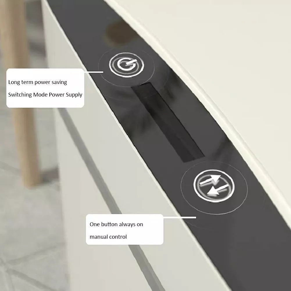 Automatic Induction Flip Trash Can with 360-degree smart sensor in white