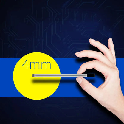 Silver graphene battery power bank showing slim 4mm profile with charging port