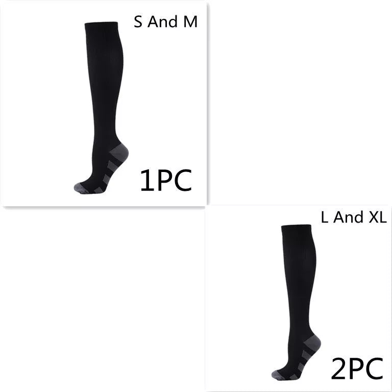 Athletic compression socks with three-bar design for men and women