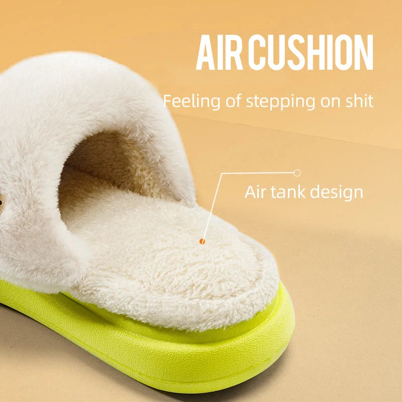 Winter warm slippers with non-slip EVA sole and baotou big head design in various colors