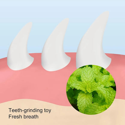 Blue carrot-shaped cat toy with adhesive back and separate white cover, for wall mounting.