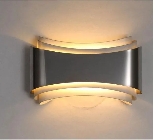 Modern LED wall lamp with ABS chassis and PMMA lampshade in warm white light