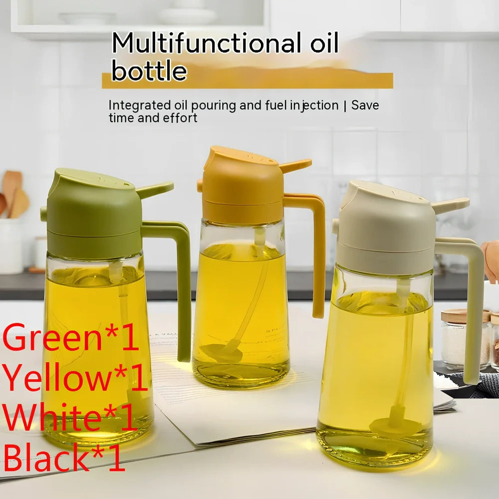 Spray oiler with automatic mechanism, transparent PP glass body showing oil level, 450ml capacity