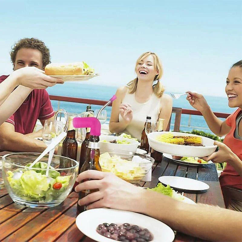 Stainless Steel Beer Snorkel Bong with various color options, designed for fast and fun drinking experiences