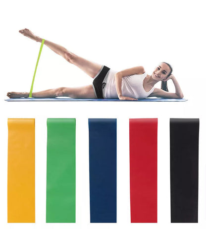 5 Level Resistance Rubber Bands for Yoga and Training in various colors with storage bag