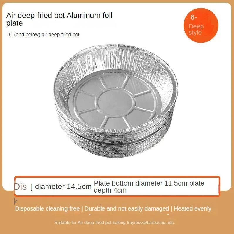 Premium non-stick aluminum foil liners in various sizes for air fryers, ovens, and other cookware