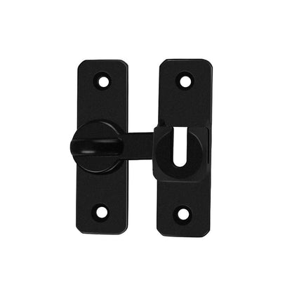 Aluminium alloy punch-free door latch with screws in silver finish showing universal angle adjustment mechanism