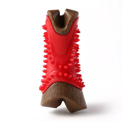 Pet Molar Rod Bite-resistant Toys in red, yellow, blue, and green for durable chewing fun