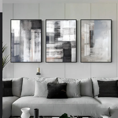 Frameless canvas living room painting in 40x60cm size, plane format with single frame, available in three colour styles