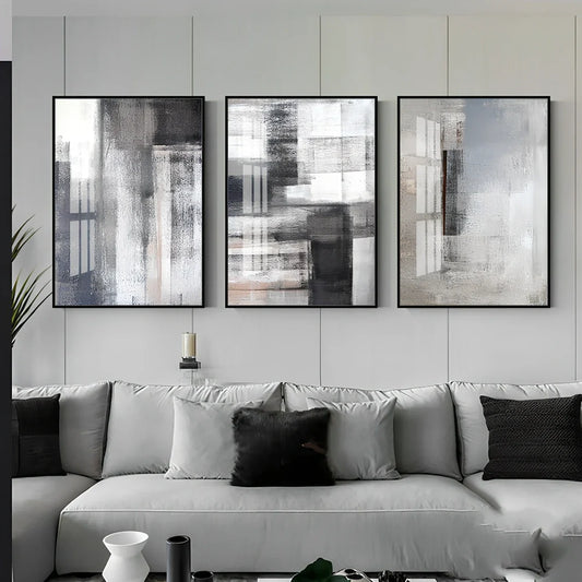 Frameless canvas living room painting in 40x60cm size, plane format with single frame, available in three colour styles