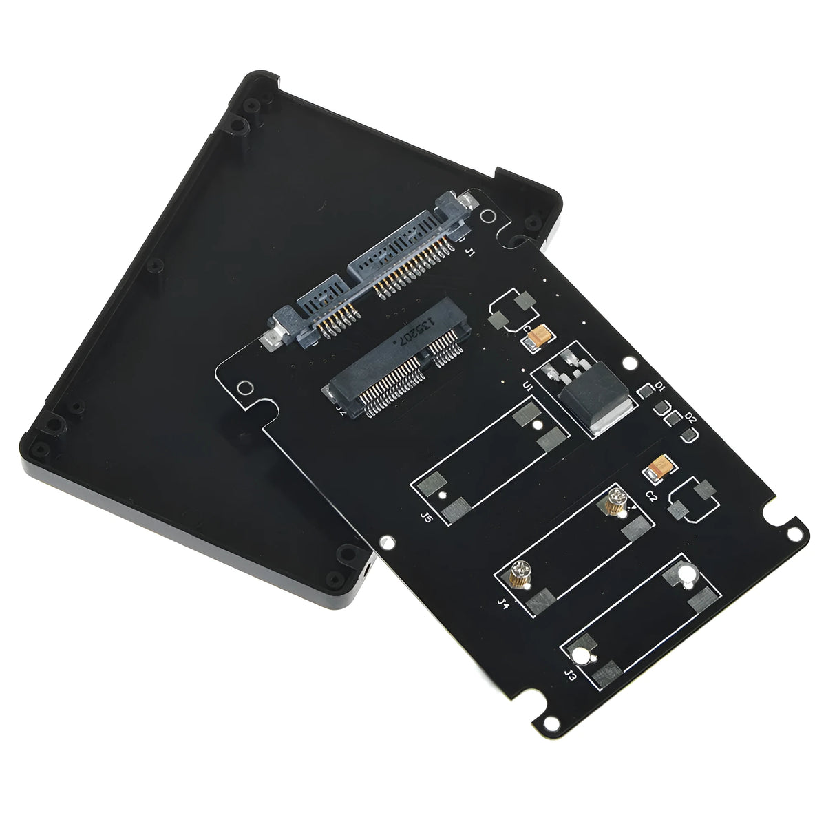 Black mSATA to SATA transfer box, 2.5 inch SATA 3.0 HDD enclosure, 7 mm ultra-thin