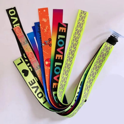 Children's helmet streamer with 60 cm polyester ribbon in colours like apricot and khaki for roller skating and skiing